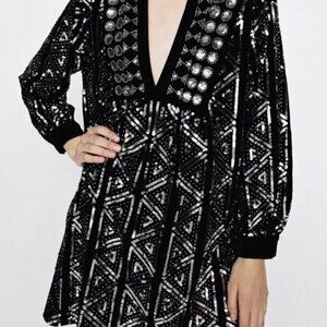 Zara - velvet sequined tunic dress